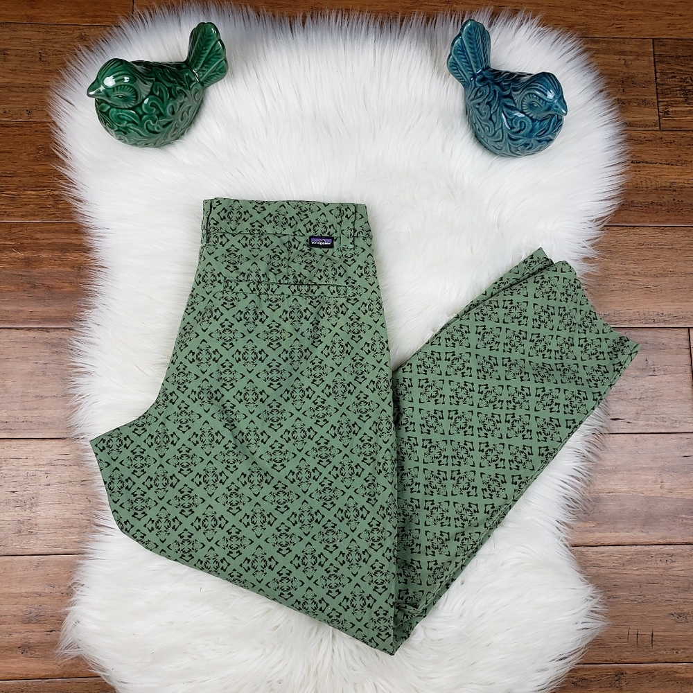 Patagonia Organic cotton green patterned pants size 4